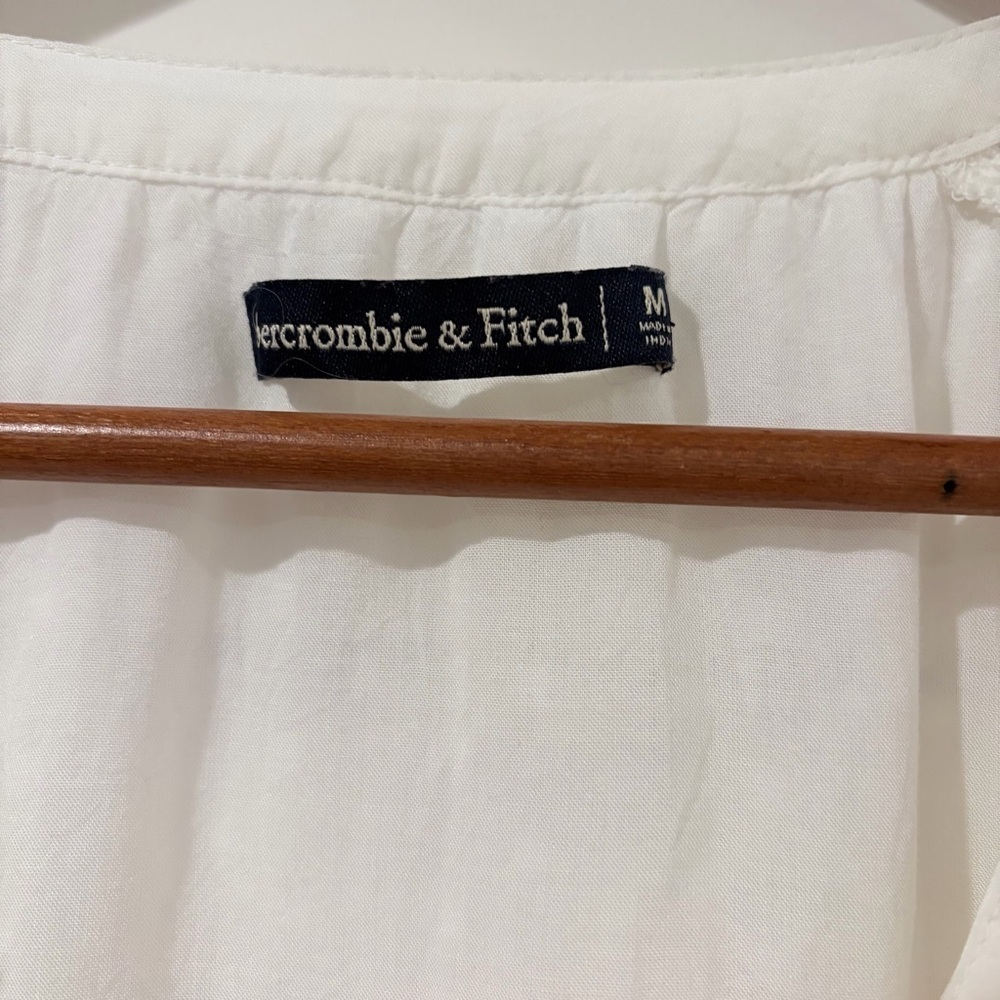 Abercrombie White Swiss Dot Sheer Bodysuit Blouse Cottagecore Coquette Medium - Picture 5 of 14